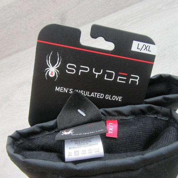 Spyder Insulated Ski Winter Snow Black Red Gloves Men's Size Large / XL NEW - Picture 7 of 11